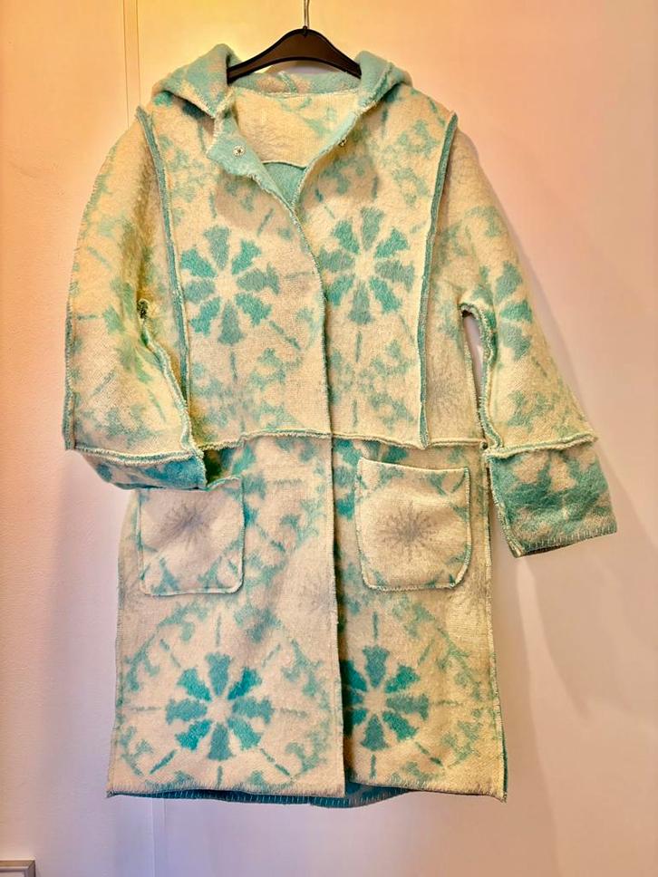 Vintage wollen deken winterjas - Handmade, Kleding | Dames, Jassen | Winter, Zo goed als nieuw, Maat 38/40 (M), Overige kleuren