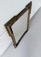 antiek spiegel 65x57cm goud bruin groen bloempatroon, Ophalen, Rechthoekig, 50 tot 100 cm, Minder dan 100 cm