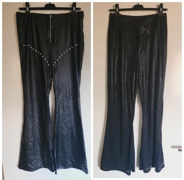 2 stuks glimmende flair pants, zwart, L beschikbaar voor biedingen