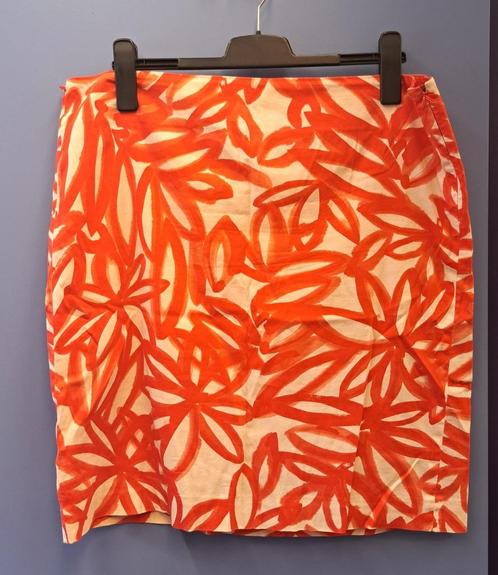 Claudia Strater koraalrood geprinte 'bloem' rok mt 46 45099, Kleding | Dames, Rokken, Zo goed als nieuw, Maat 46/48 (XL) of groter