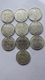 WO2 10x 2 Reichsmark zilver nazi duitsland, Setje, Zilver, Duitsland, Ophalen of Verzenden