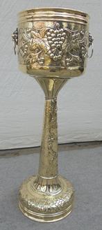 Hele grote koperen bloempot met zuil, Ophalen of Verzenden