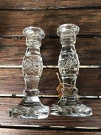 Antieke/vintage glazen kandelaars, Ophalen of Verzenden, Glas