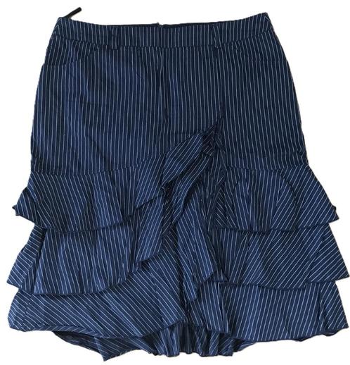 SENSA DONNA prachtige rok ruches krijtstreep blauw wit, Kleding | Dames, Rokken, Zo goed als nieuw, Maat 42/44 (L), Blauw, Knielengte