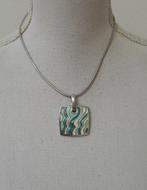 Pierre Lang kettinghanger blauw wit zilver rhodineert, Ophalen of Verzenden, Zo goed als nieuw, Blauw, Overige materialen