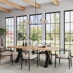Eiken boomstamtafel eettafel massief 160-300cm | A-Kwaliteit, Ophalen of Verzenden, Vijf personen of meer, Rechthoekig, Nieuw
