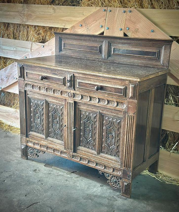 * Dressoir met prachtig houtsnijwerk, antiek brocante *, Huis en Inrichting, Kasten | Dressoirs, 25 tot 50 cm, Ophalen