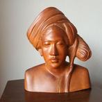 Bali, Indonesië, houten beeld, buste vrouw, jaren '60, Antiek en Kunst, Ophalen of Verzenden