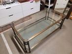 Salontafel glas en messing look lxbxh 125x65x43cm, Ophalen, Gebruikt, 100 tot 150 cm, 50 tot 100 cm