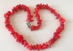 Vintage prachtige roze / rode bamboe koraal ketting, Verzenden, Zo goed als nieuw, Steen of Mineraal, Met edelsteen