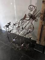 Smeedijzeren kroonluchter met geslepen glas, Ophalen, Zo goed als nieuw, Glas, Minder dan 50 cm