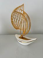 Zeilboot beeld goud decoratie, Ophalen of Verzenden