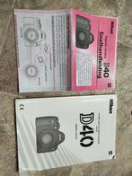 Nikon D40 (snel) handleiding / gids, Ophalen of Verzenden, Gelezen