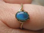 Gouden Ring met Opaal Doublet uit Zeeuwse Boedel, Ophalen of Verzenden, Zo goed als nieuw, 17 tot 18, Met edelsteen