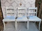 Antieke Brocante design stoelen van Annie Sloan (set van 3), Huis en Inrichting, Stoelen, Drie, Zo goed als nieuw, Ophalen