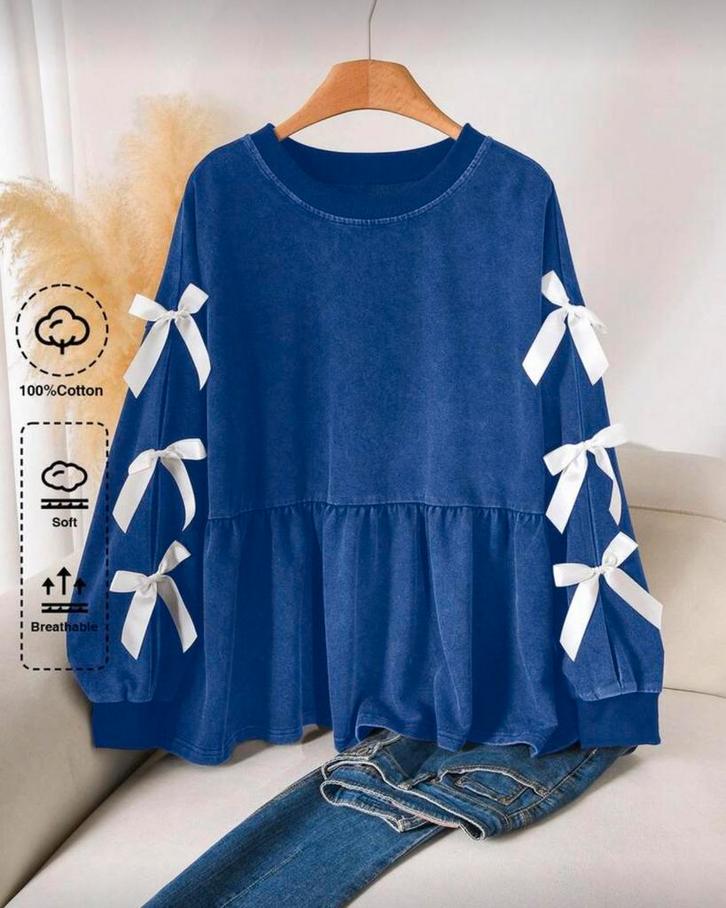 Top Nora Blauw (44-52), Kleding | Dames, Grote Maten, Nieuw, Shirt of Top, Blauw, Verzenden