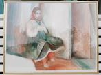 Frans schilderij van een jonge vrouw., Ophalen of Verzenden