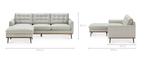 Sofa with chaise longe, Ophalen, Gebruikt, Driepersoons, 75 tot 100 cm