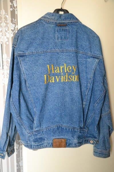 Spijkerjas met harley davidson, maat l., Kleding | Heren, Ophalen of Verzenden, Zo goed als nieuw, Maat 52/54 (L), Blauw