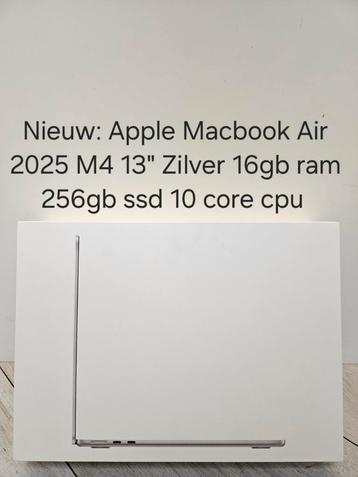 Nieuw: Apple Macbook Air 2025 M4 13" Zilver 16gb 256gb SSD beschikbaar voor biedingen