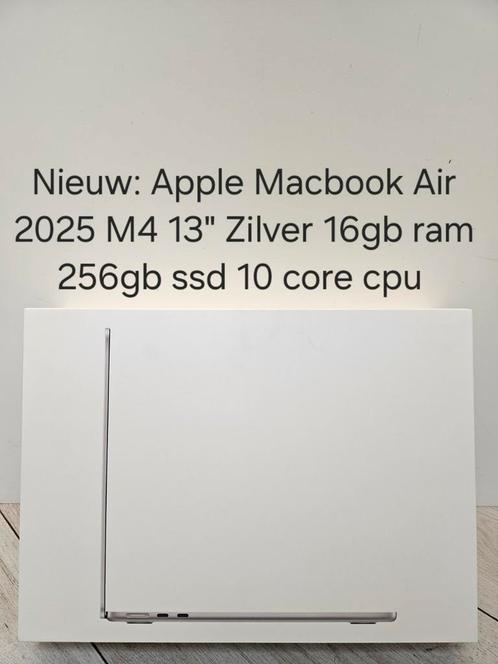 Nieuw: Apple Macbook Air 2025 M4 13" Zilver 16gb 256gb SSD, Computers en Software, Apple Macbooks, Nieuw, MacBook Air, 13 inch