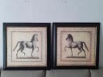 Twee mooie paarden prints in donkere lijsten, Ophalen