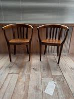 Vintage Houten Stoelen - Set van Twee, Ophalen, Gebruikt, Twee, Bruin