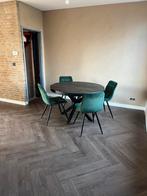 Complete eettafel set met 4 stoelen, Ophalen, Gebruikt, 100 tot 150 cm, Rond