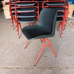 Partij vintage vepa stoelen stapelstoelen kantine stoelen, Ophalen, Gebruikt, Bruin, Vijf, Zes of meer stoelen