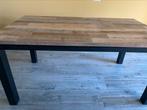 Mooie houtlook eettafel industrieel 160 x 90 cm gelamineerd, Ophalen, 50 tot 100 cm, Zo goed als nieuw, 150 tot 200 cm