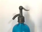Blauwe sifon fles D. Meffre hevelfles voor spuitwater, Antiek en Kunst, Ophalen of Verzenden