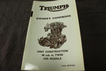 Triumph 650cc unit twins 1970 models owner's handbook T6R beschikbaar voor biedingen