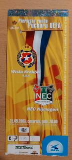 Ticket UEFA Cup Wisla Krakow - NEC Nijmegen 2003 (geel), Verzenden, Gebruikt, Overige binnenlandse clubs, Overige typen