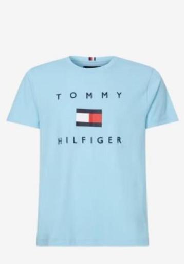TOMMY HILFIGER nieuw lichtblauw t shirt opdruk small BCBC
