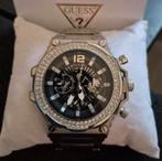 Guess 48 mm, zilverkleurig horloge., Sieraden, Tassen en Uiterlijk, Horloges | Heren, Overige merken, Staal, Staal, Polshorloge