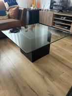 Glazen salontafel vierkant, Huis en Inrichting, Ophalen, Gebruikt, 50 tot 100 cm, Glas
