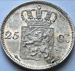 Schitterend kwartje 1825U, Zilver, 25 cent, Ophalen of Verzenden, Koning Willem I