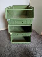 Metalen stapelbare opbergboxen, Huis en Inrichting, Ophalen, Gebruikt, Minder dan 45 cm, Metaal of Aluminium