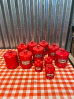 Vintage emsa voorraadpotten blikken bussen rood, Ophalen of Verzenden, Gebruikt, Overige, Overige merken