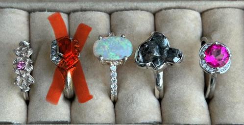 Zilveren Ringen  (4), Sieraden, Tassen en Uiterlijk, Ringen, Nieuw, Dame, 17 tot 18, Zilver, Zilver, Met edelsteen, Ophalen of Verzenden