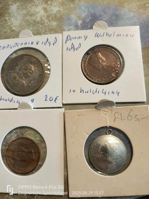 Wilhelmina, Postzegels en Munten, Penningen en Medailles, Zilver, Verzenden