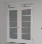 Dubbele deuren Verdilux E51G (kleur Wit mat glas), Ophalen, 80 tot 100 cm, 215 cm of meer, Binnendeur