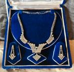 Mooie Vintage Set Strass Ketting en Oorbellen, Sieraden, Tassen en Uiterlijk, Kettingen, Ophalen of Verzenden, Overige materialen