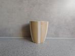 Mok 8x7 cm. Strepen Crème Beige Kitchen Trend, Keramiek, Ophalen of Verzenden, Zo goed als nieuw, Overige stijlen