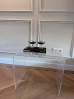 Vintage lucite acryl waterfall bijzettafel jaren 70 design, Zo goed als nieuw, Rechthoekig, Ophalen, 45 tot 60 cm