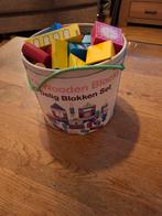 Houten blokken set in emmer, Ophalen of Verzenden, Zo goed als nieuw, Overige merken