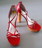 Guess by Marciano rode leren sandalen, mt. 39, NIEUW, Guess, Verzenden, Nieuw, Schoenen met hoge hakken