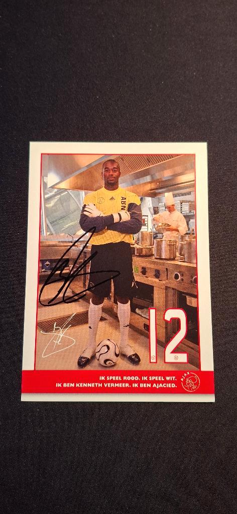 Spelerskaart met handtekening; Kenneth Vermeer # Ajax, Verzamelen, Sportartikelen en Voetbal, Nieuw, Spelerskaart, Ajax, Verzenden