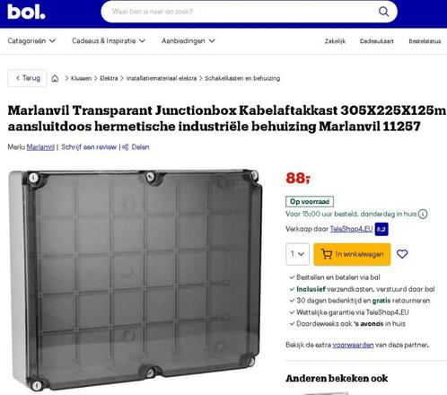+-350x Transparant Junctionbox Kabelaftakkast aansluitdoos, Doe-het-zelf en Verbouw, Elektra en Kabels, Nieuw, Overige typen, Verzenden