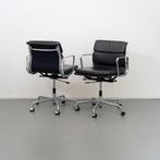 18x Vitra EA 217 Zwart Leer - Chroom, Huis en Inrichting, Bureaustoelen, Ophalen of Verzenden, Zo goed als nieuw, Zwart, Bureaustoel